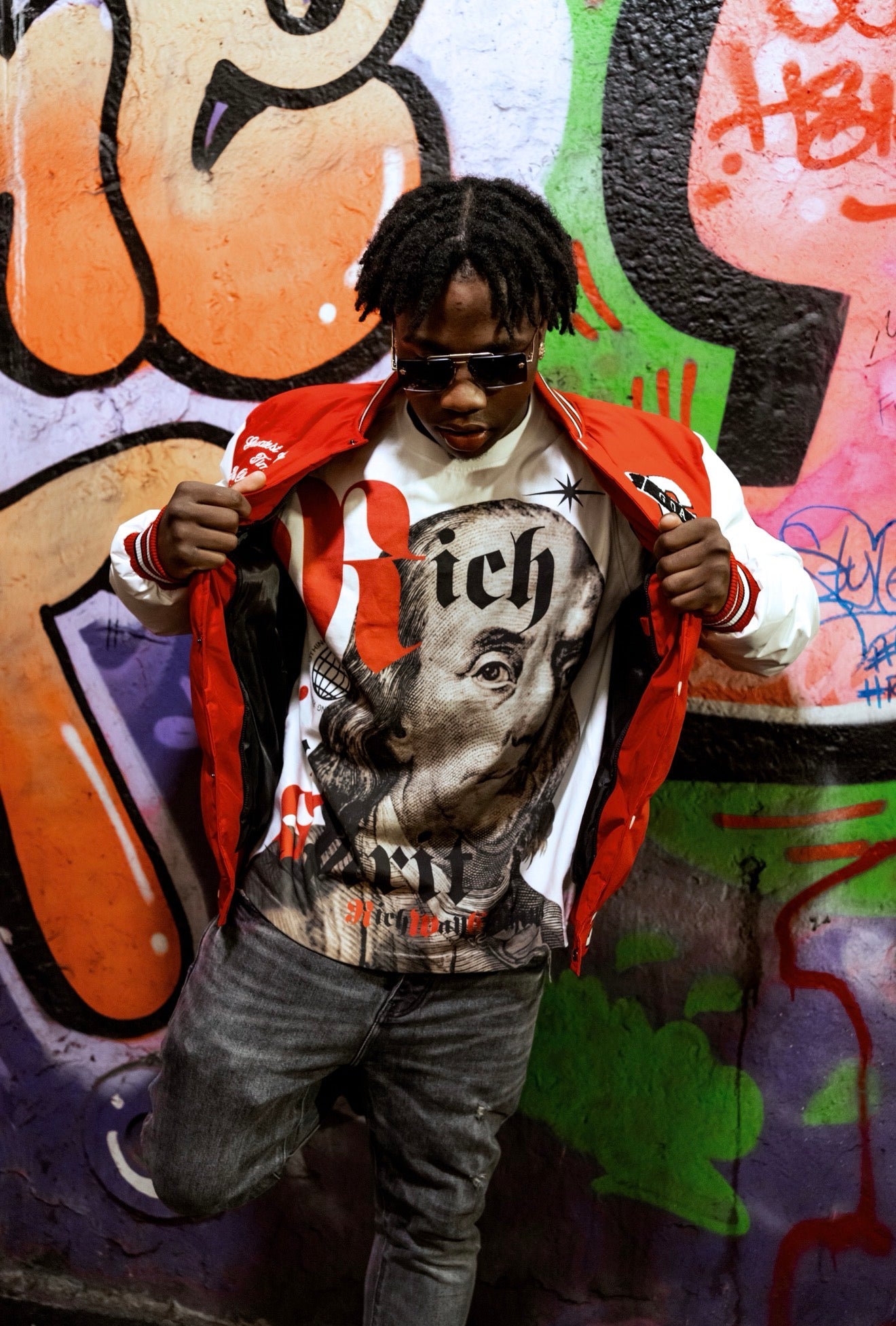 Benjamin Collection White & Red Tee